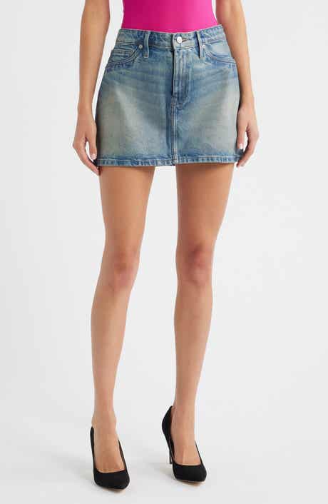 Good American Good '90s Coated Denim Miniskirt