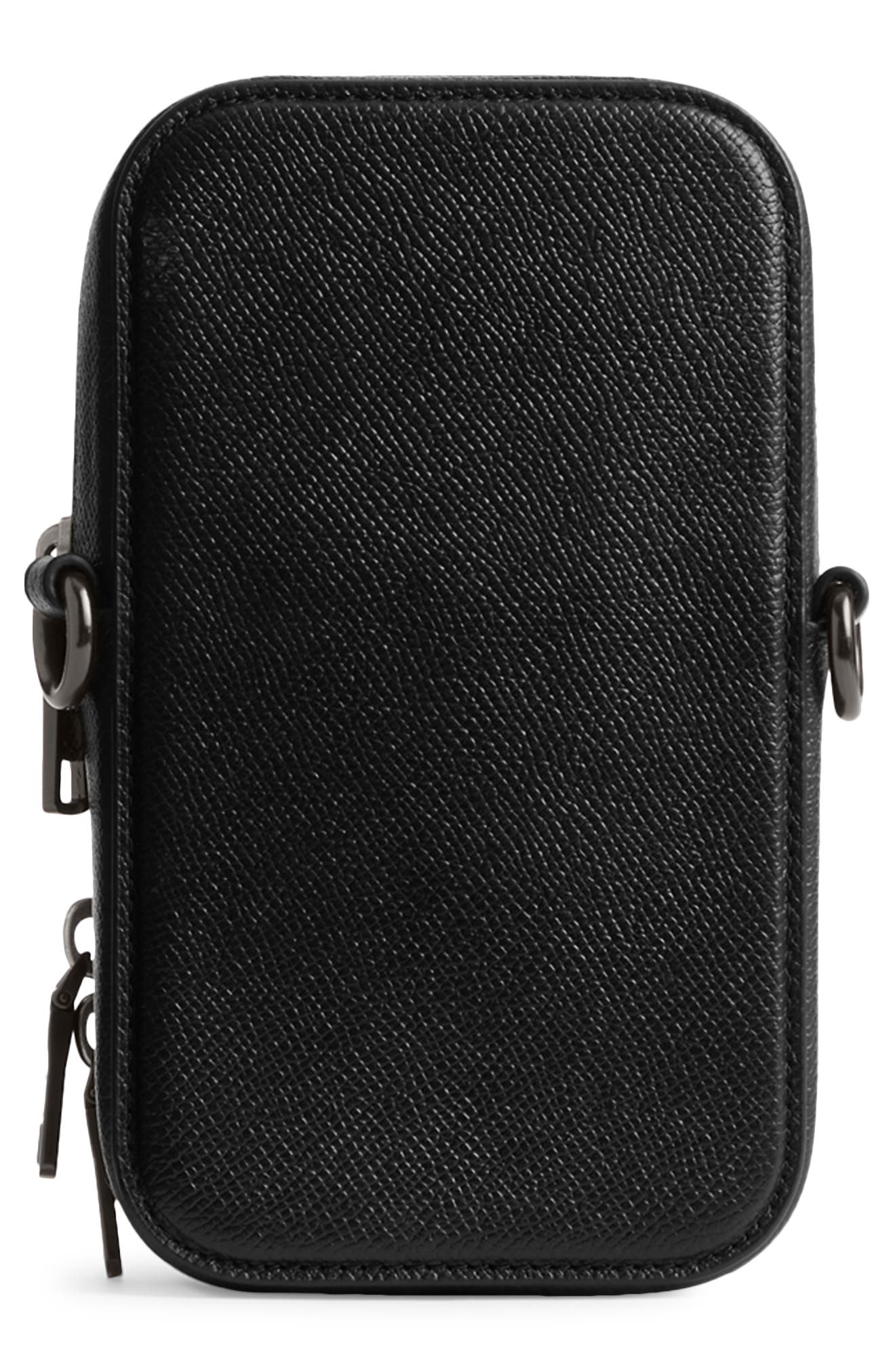 COACH Leather Phone Crossbody Bag, Alternate, color, 