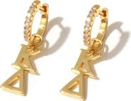 Color Shout Kappa Delta Greek Letter Huggie + Charm Earrings