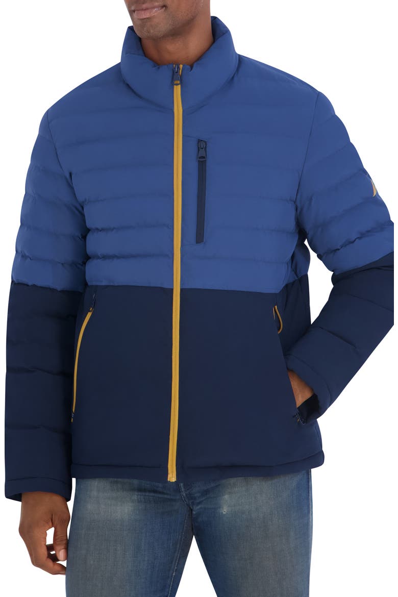 Quilted Midweight Stretch Jacket, Alternate, color, DARK DENIM
