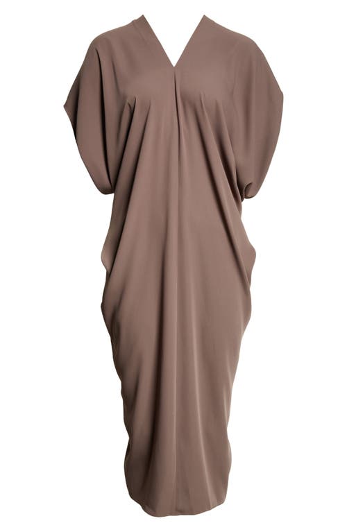 Mm6 Maison Margiela Brown Crepe Draped Midi Dress In Brown