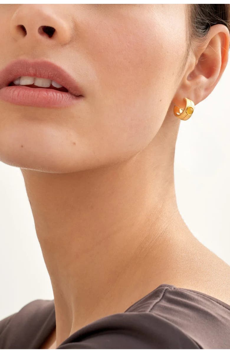 Katie Loxton 'November' Waterproof Gold Birthstone Hoop Earrings, Alternate, color, November