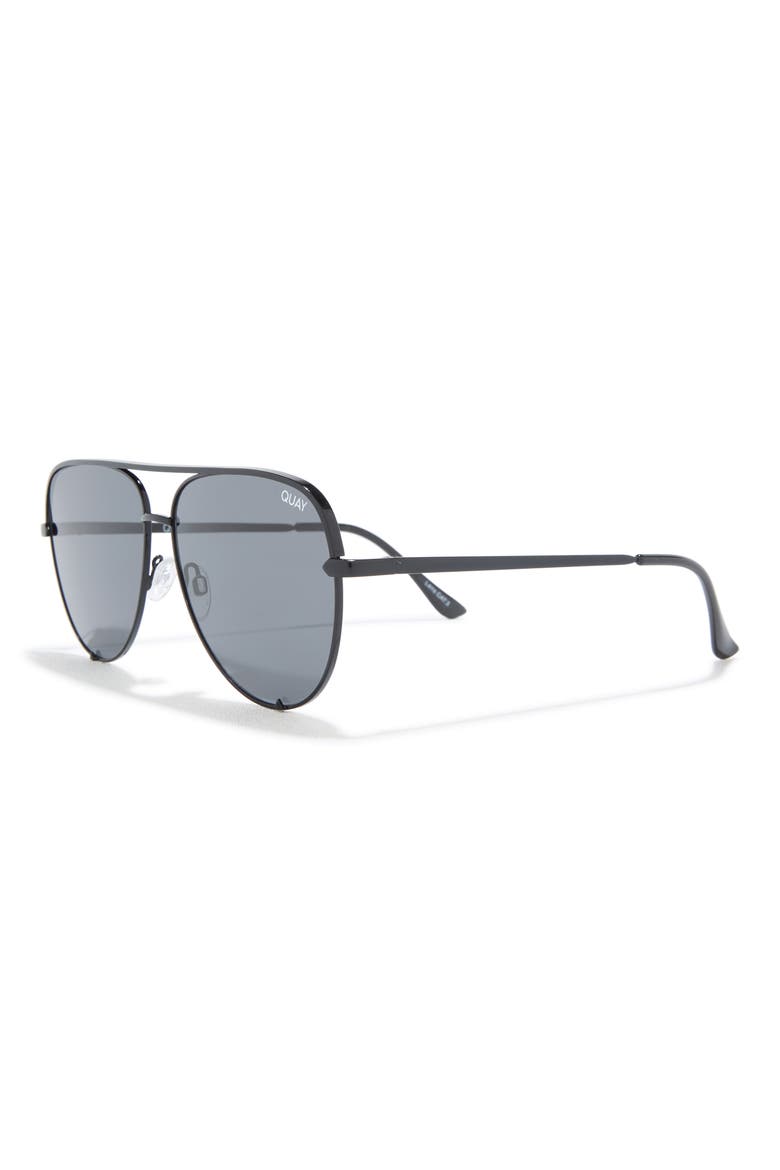 High Key 64mm Oversize Aviator Sunglasses, Alternate, color, BLK/SMKNP