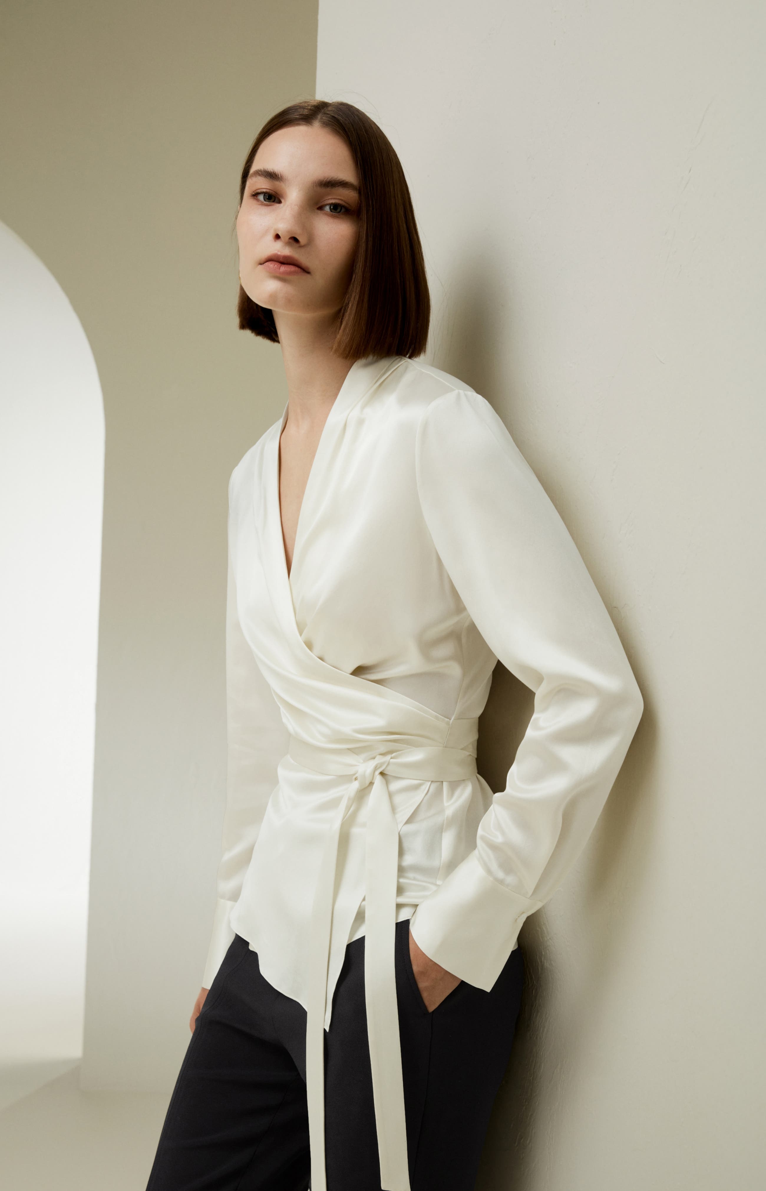 Silk Wrap Blouse - image 2