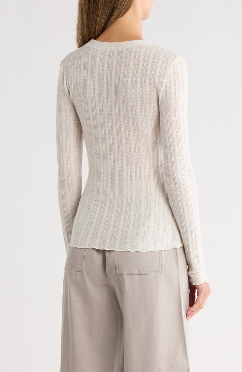 Splendid Long Sleeve Pointelle T-Shirt, Alternate, color, Moonstone Grey