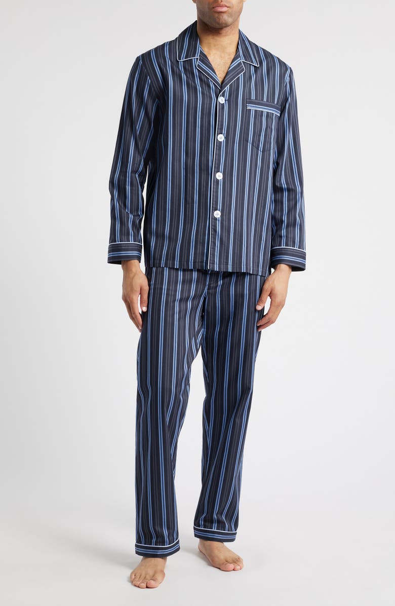 Majestic International Cotton Sateen Pajamas, Main, color, Stone