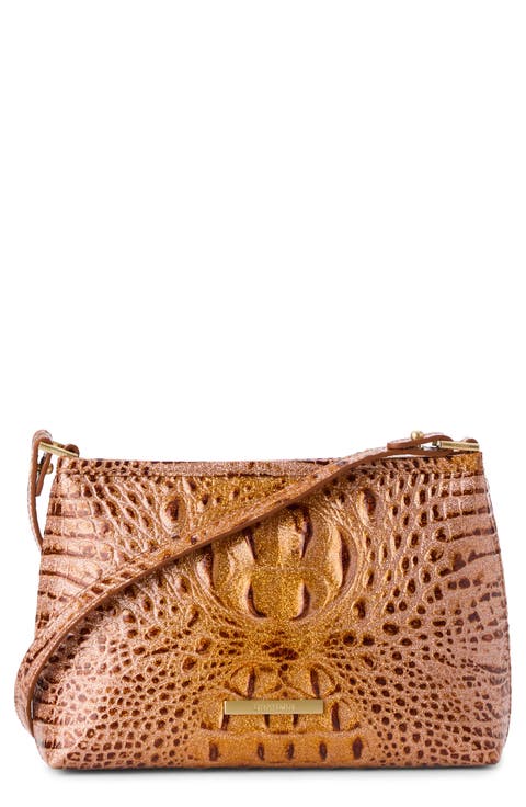 Lorelei Croc Embossed Leather Shoulder Bag