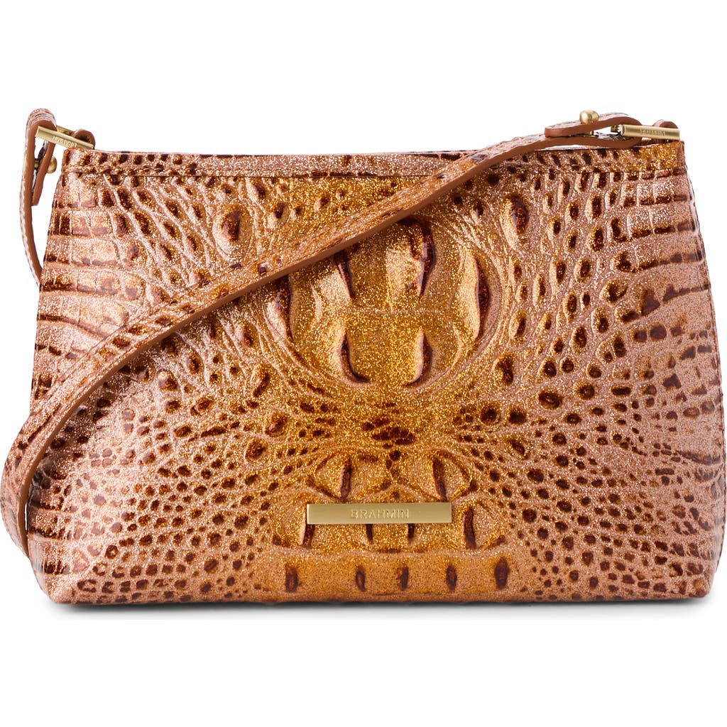 Brahmin Lorelei Croc Embossed Leather Shoulder Bag