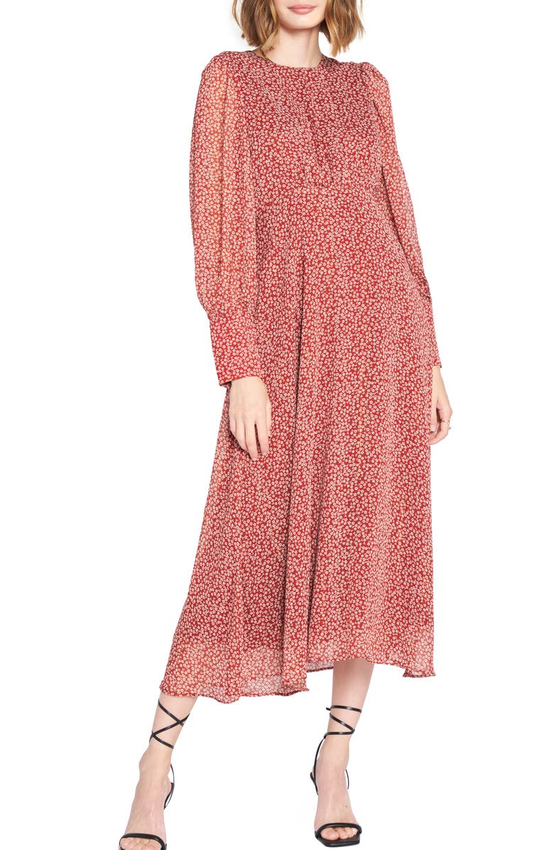 En Saison Floral Long Sleeve Midi Dress, Main, color,