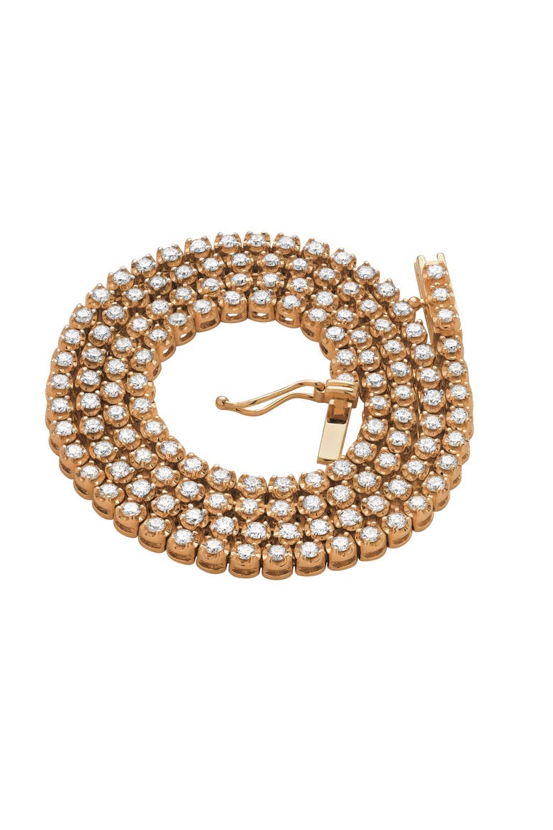 LMJ 14K Rose Gold Diamond Tennis Chain - 4.62 Carats, Alternate, color, 14K Rose Gold