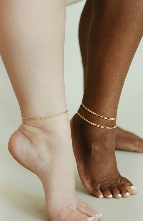 Gwen Beloti Nola Curb Chain Anklet In Gold