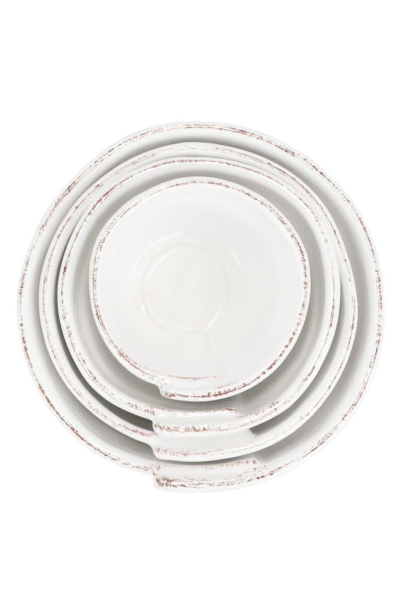 VIETRI Lastra Holiday Set of 4 Assorted Prepping Bowls, Alternate, color, Green