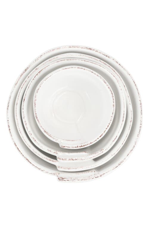 Vietri Lastra Holiday Set Of 4 Assorted Prep Bowls In White