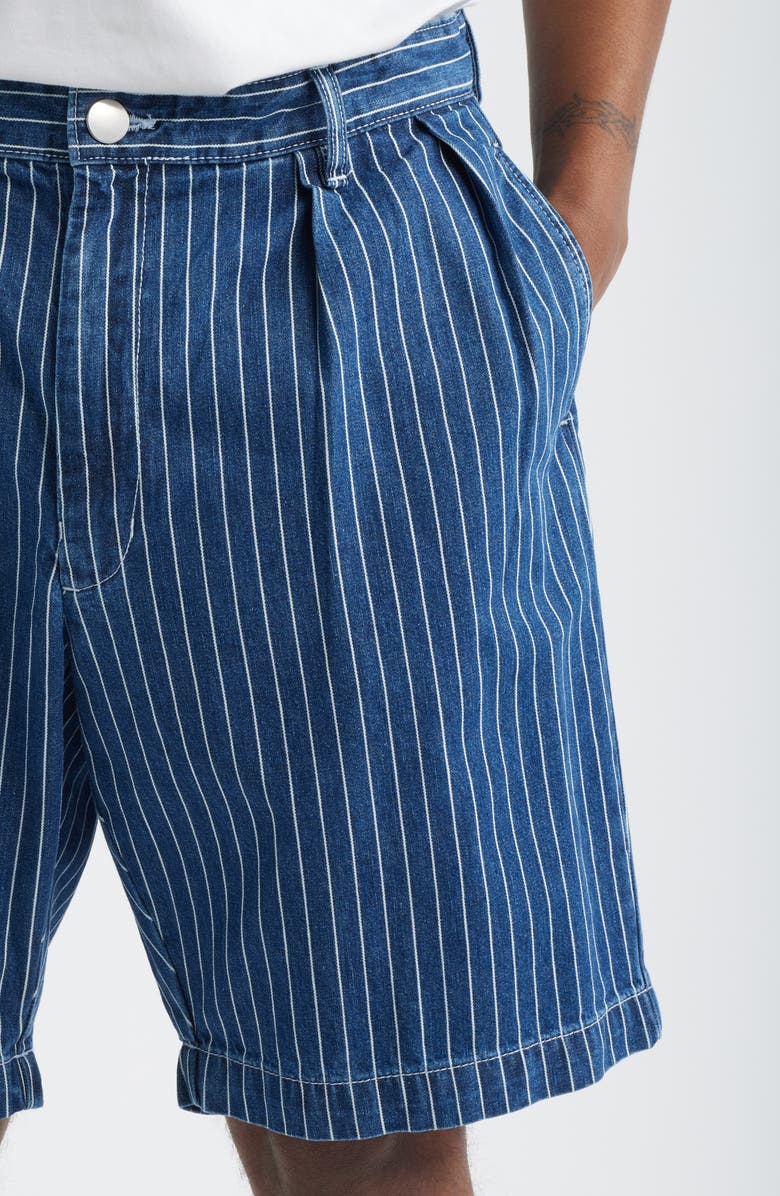Service Works Part Timer Pinstripe Denim Shorts, Alternate, color, Indigo