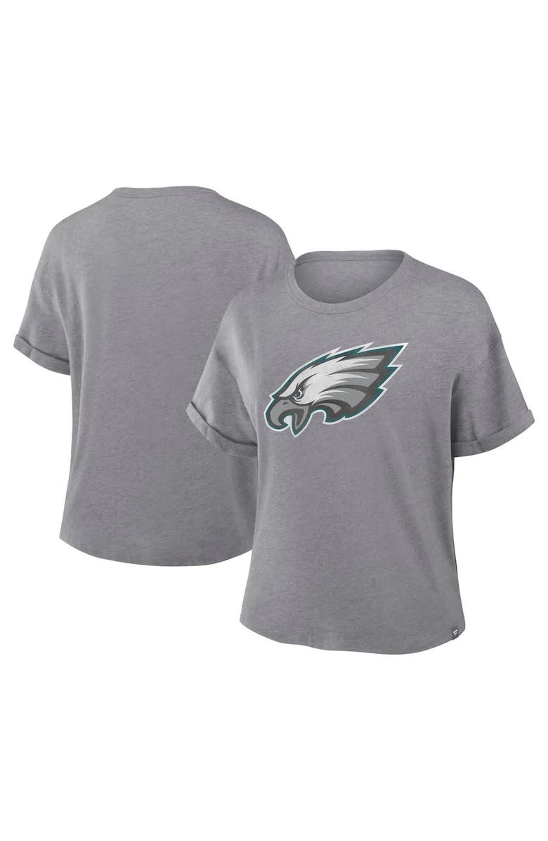 FANATICS Women's Fanatics Heather Gray Philadelphia Eagles Tribute Tri-Blend T-Shirt, Alternate, color, Heather Gray