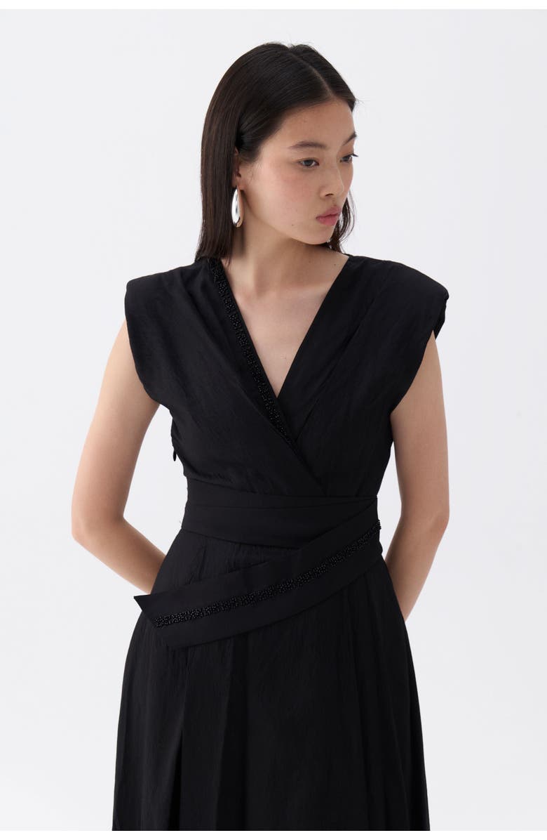 Nocturne Stone Embroidered Dress, Alternate, color, 