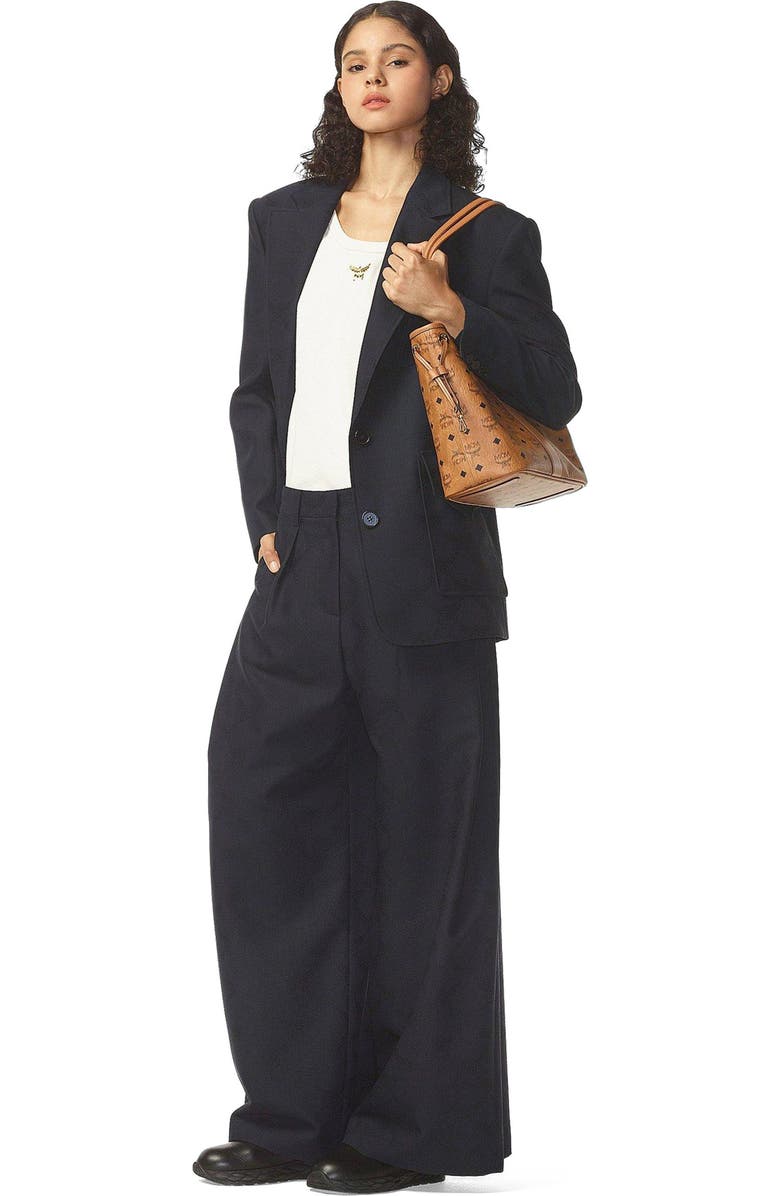 MCM Small Reversible Liz Shopper in Visetos, Alternate, color, Cognac