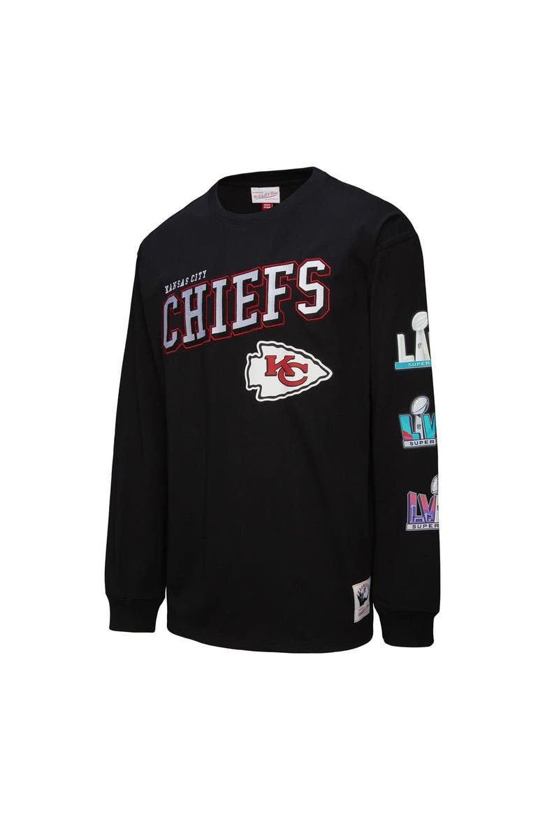 Men's Mitchell & Ness  Black Kansas City Chiefs Training Camp Vintage Logos Long Sleeve T-Shirt, Alternate, color, Black