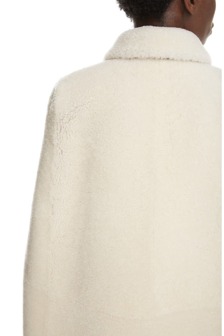 Leather Trim Genuine Shearling Cape, Alternate, color, ECRU/ COGNAC