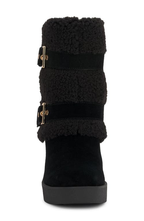 Jessica Simpson Meztyn Faux Shearling Wedge Boot In Gray