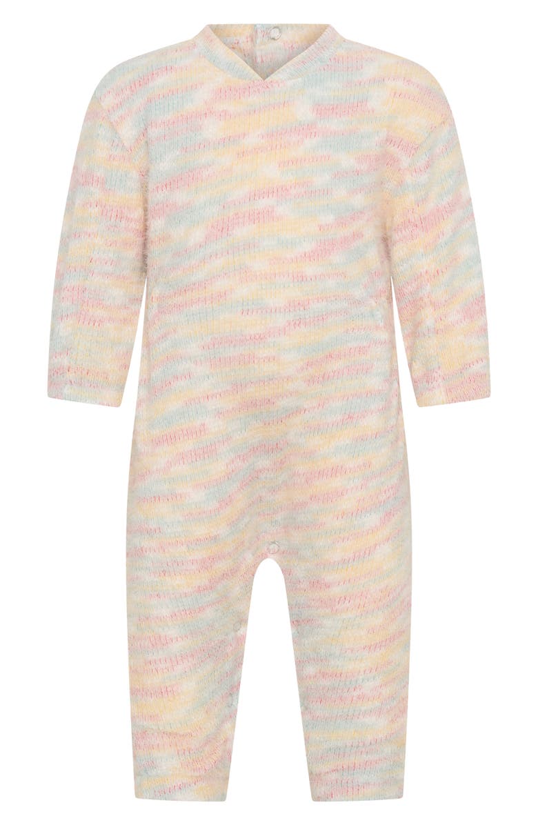 TINY TRIBE Stripe Sweater Romper, Main, color, Pink Multi