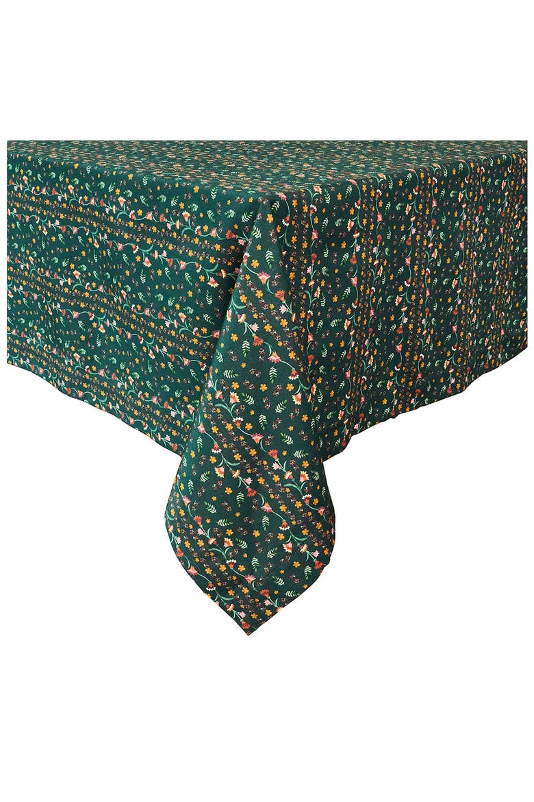 Klara Cotton Tablecloth, Alternate, color, EVERGREEN