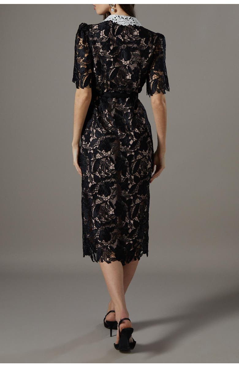 Coast Short Sleeve Lace Shirt Dress, Alternate, color, Black