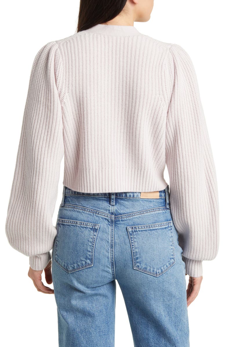 LoveShackFancy Auden Rhinestone Embellished Wool & Cashmere Crop Cardigan, Alternate, color,