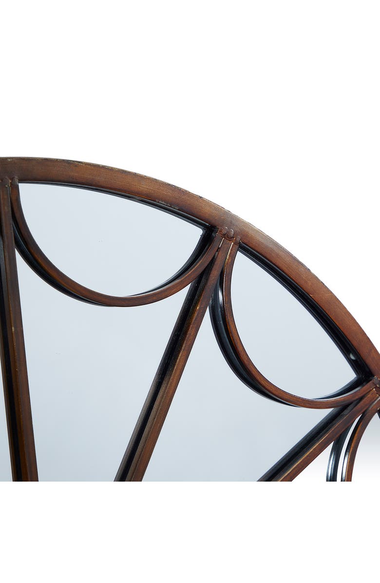 WILLOW ROW Coppertone Metal Windowpane Inspired Wall Mirror with Arched Top, Alternate, color, 