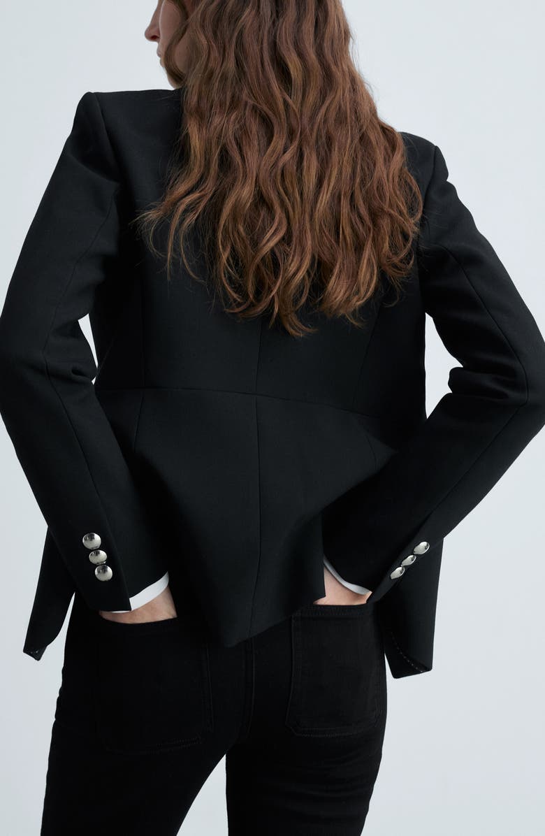 MANGO Alex Raw Hem Patch Pocket Crop Flare Jeans, Alternate, color, 