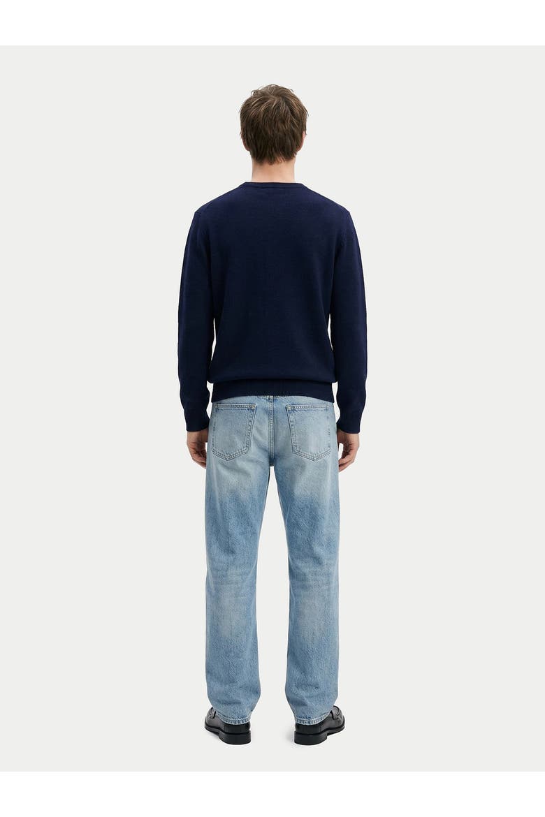 Cashmere Horse Intarsia Sweater, Alternate, color, navy
