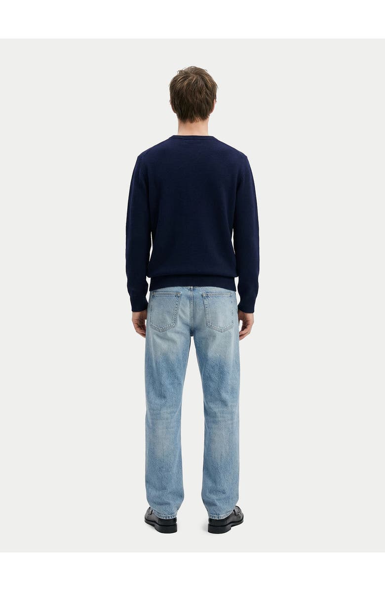 Gobi Cashmere Cashmere Horse Intarsia Sweater, Alternate, color, Navy