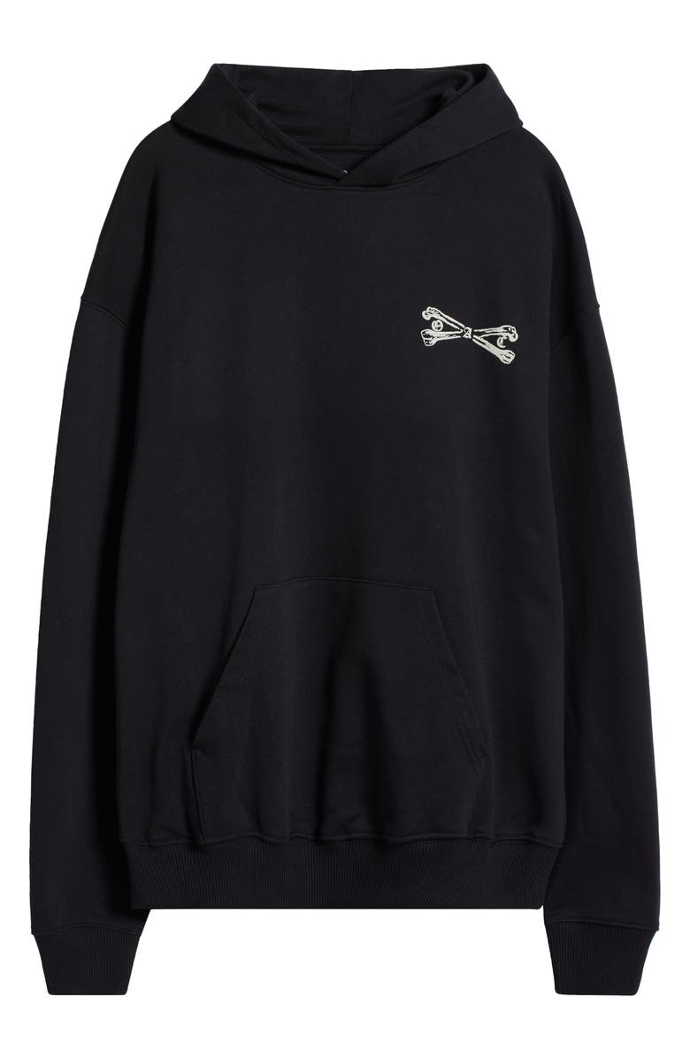 OVERNIGHT ANGELS CREW Skull Cap Oversize Organic Cotton Hoodie, Alternate, color, 