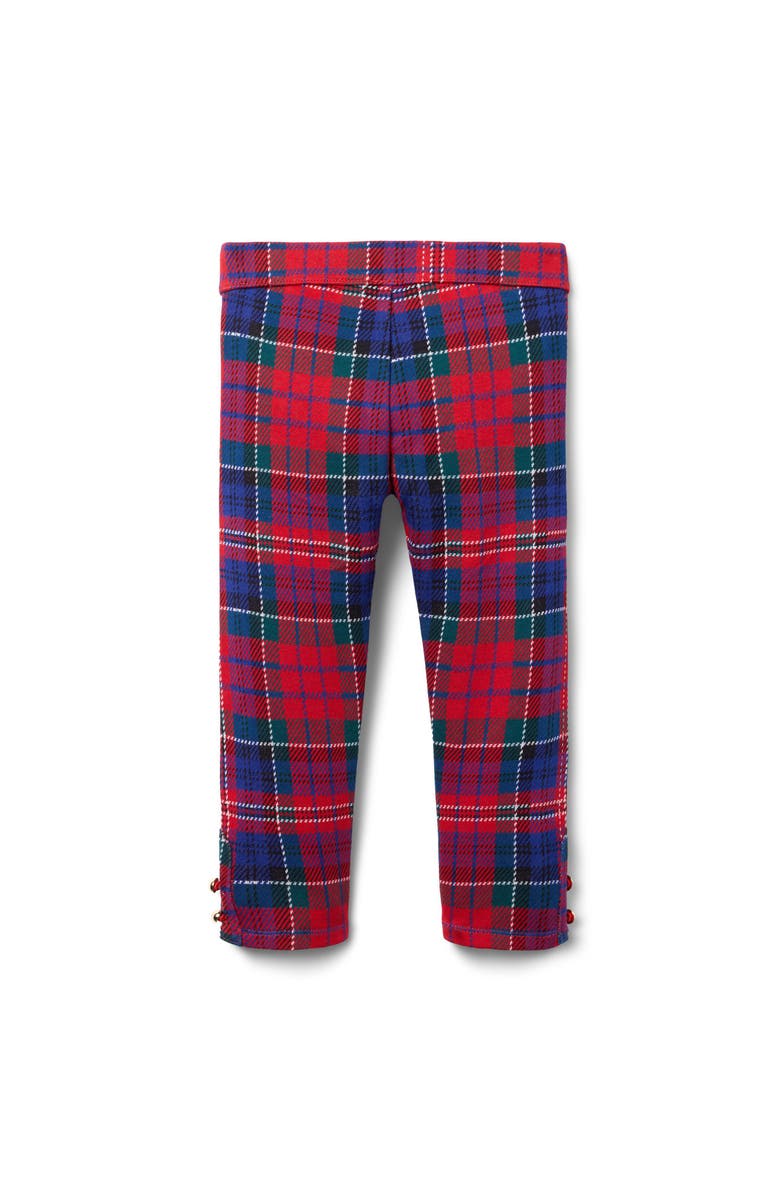 Janie and Jack Tartan Button Cuff Pant, Alternate, color, Red
