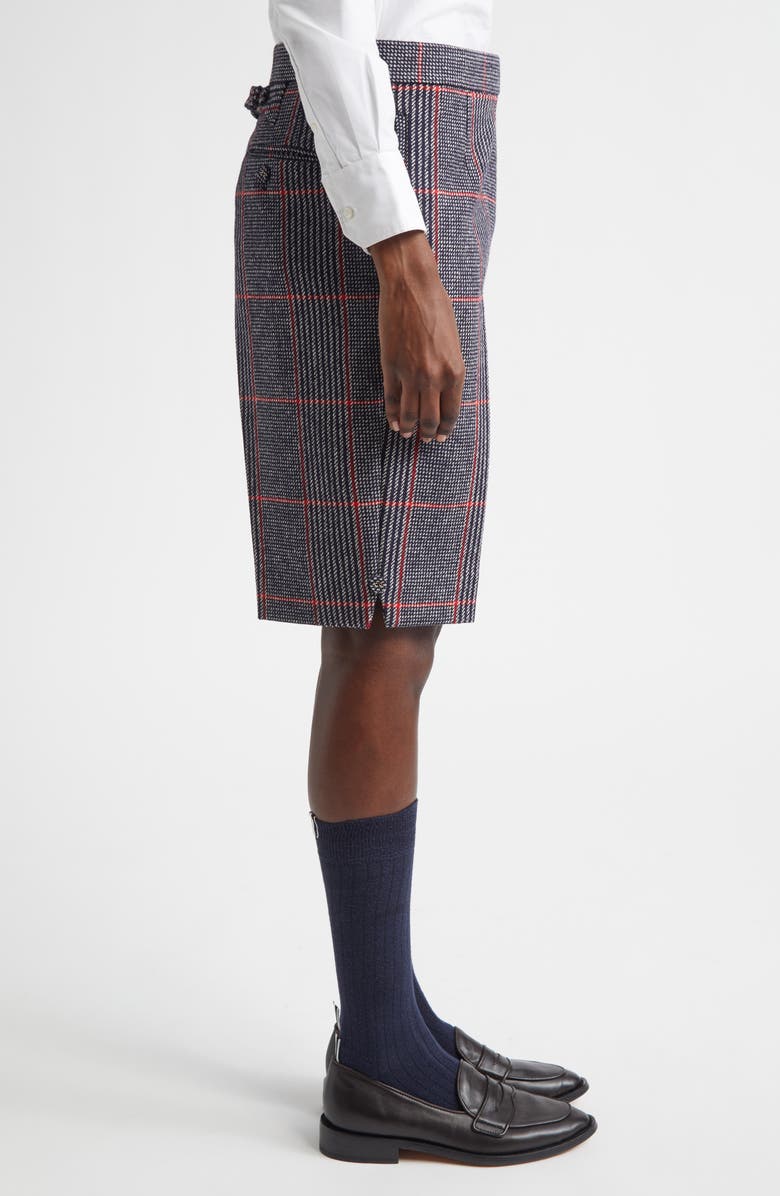 Thom Browne Glen Plaid Backstrap Bermuda Shorts, Alternate, color, Red/Blue/White