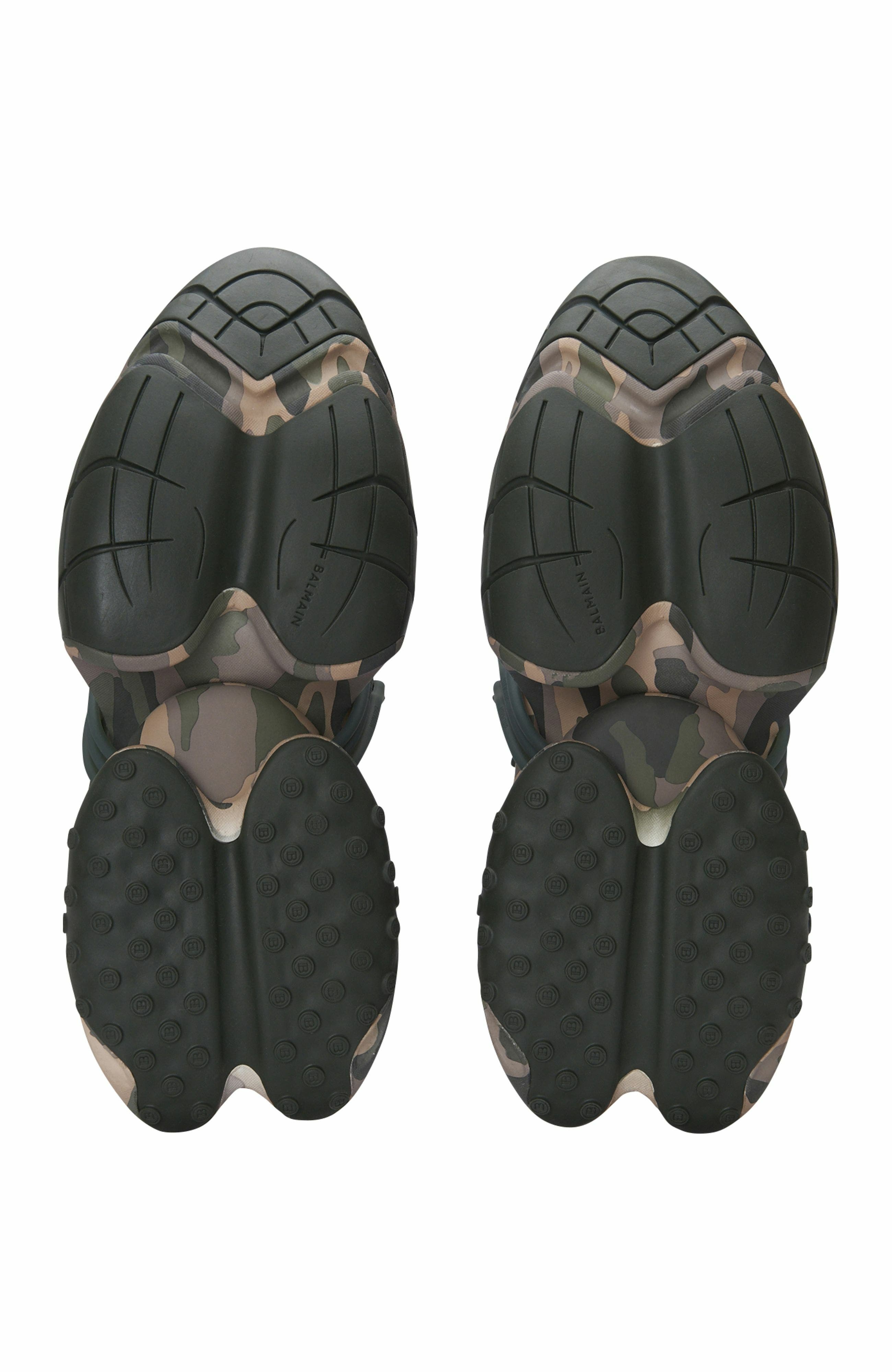 Balmain Unicorn Low Camouflage-Print Trainers, Alternate, color, 