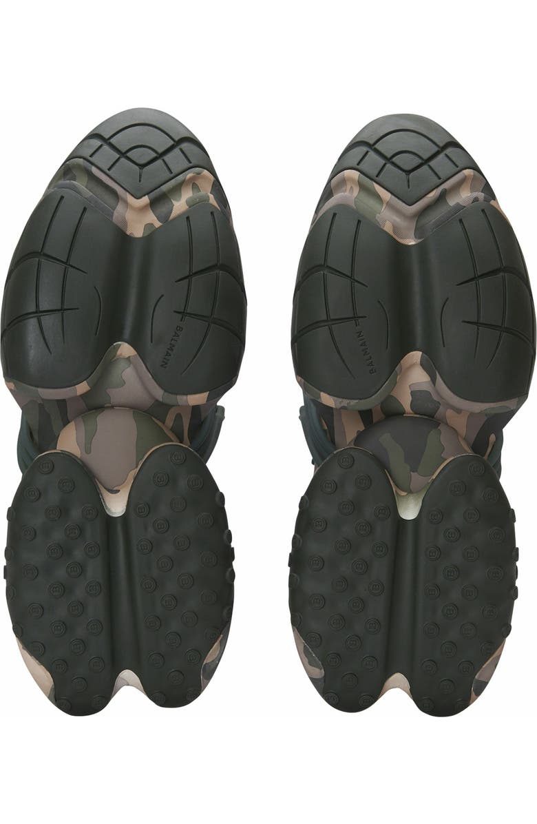 Balmain Unicorn Low Camouflage-Print Trainers, Alternate, color,