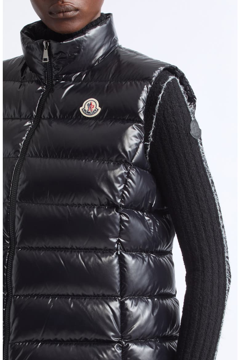 Ghany Mock Neck Down Puffer Vest, Alternate, color, BLACK/ BLACK