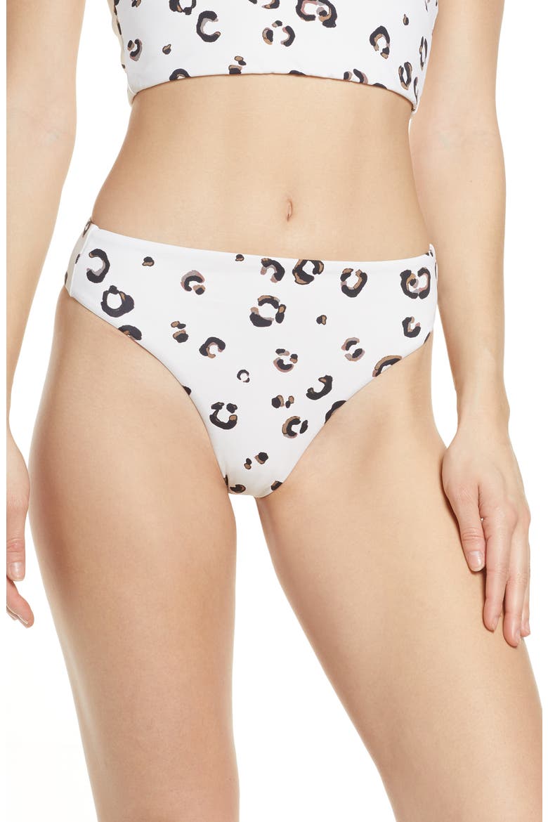 High Waist Bikini Bottoms, Main, color, LINEN
