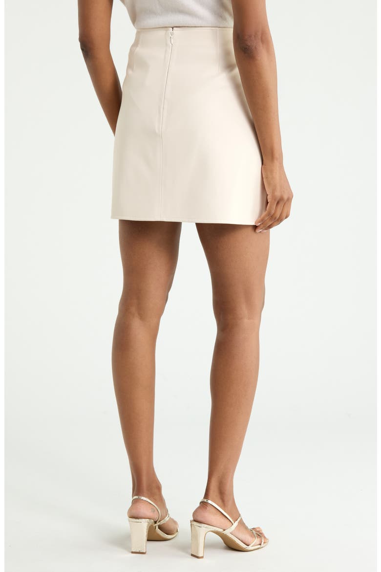 Truman Snap Faux Leather Miniskirt, Alternate, color, VINTAGE WHITE
