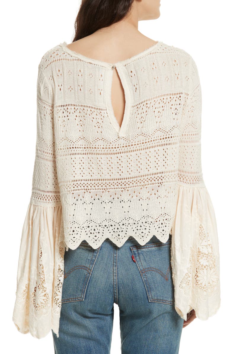 Free People Once Upon a Time Lace Top, Alternate, color, Ivory