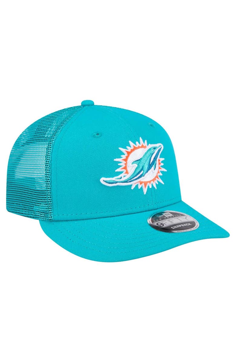 New Era Men's New Era  Aqua Miami Dolphins Low Profile 9FIFTY Snapback Hat, Alternate, color, 