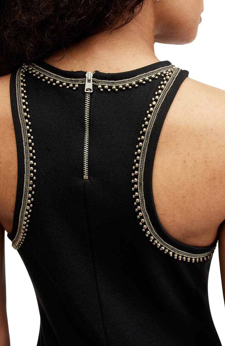 AllSaints Cassidy Beaded Tank Dress, Alternate, color, Black