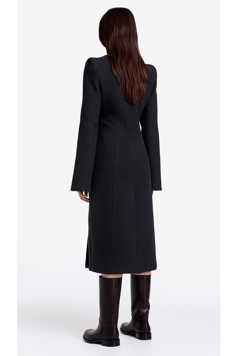 Pagoda Brando Trumpet Sleeve Coat, Alternate, color, Black