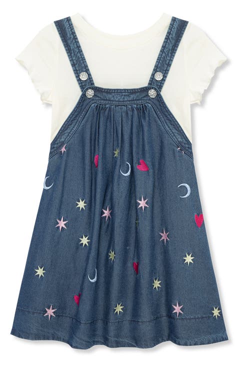 Kids' Celestial Embroidered Pinafore & T-Shirt Set (Toddler, Little Kid & Big Kid)