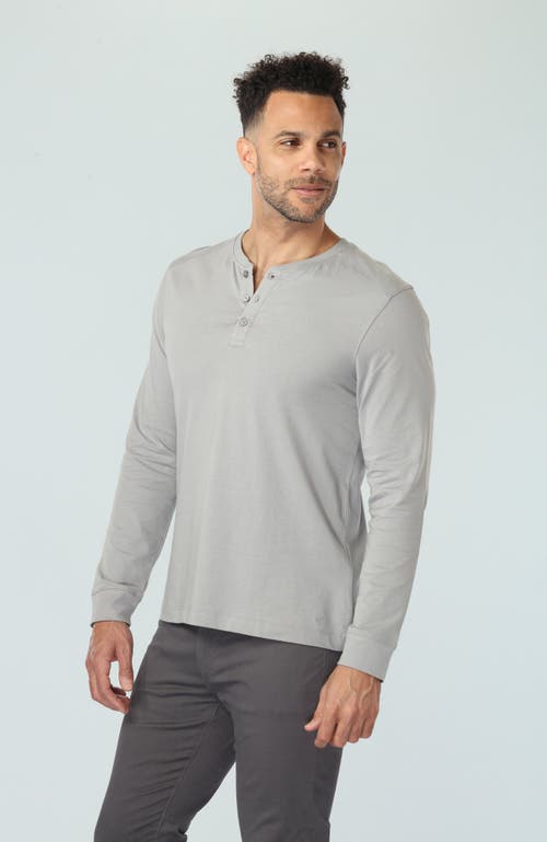 Vustra Chiseled Stone Long Sleeve Henley In Grey