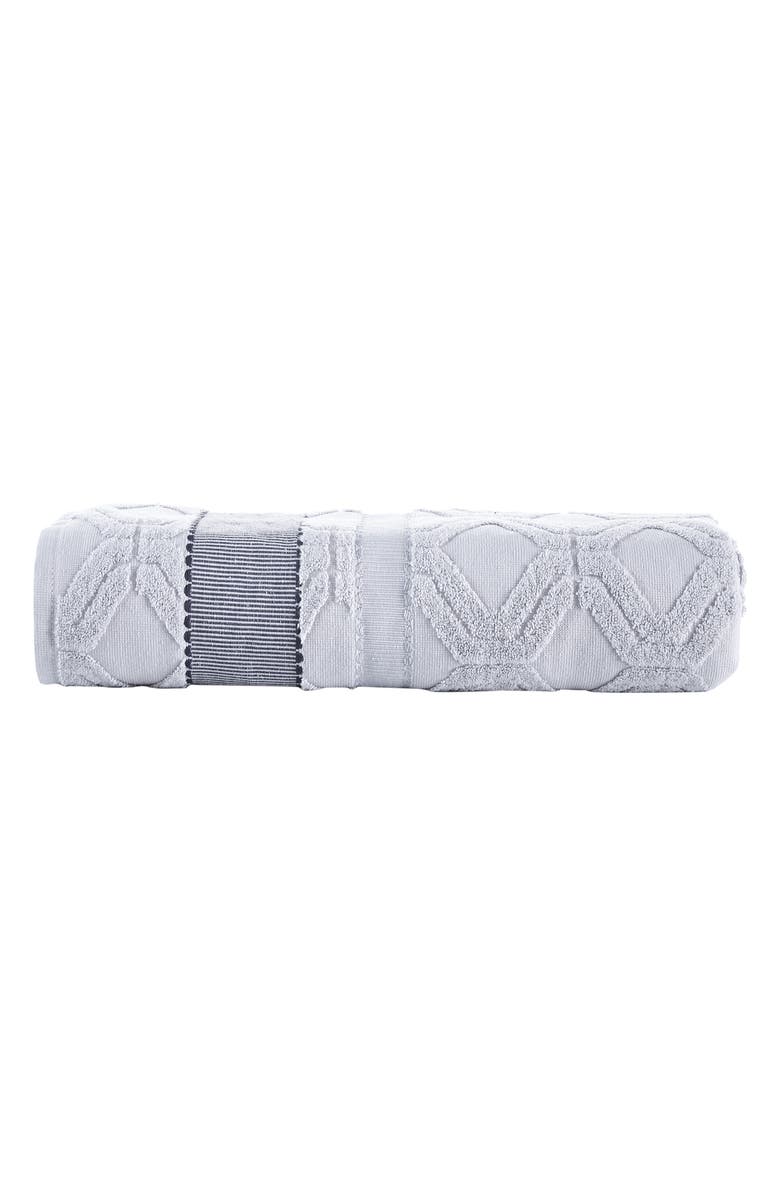 Brooks Brothers Large Square 4-Piece Turkish Cotton Towel Set, Main, color, Silver