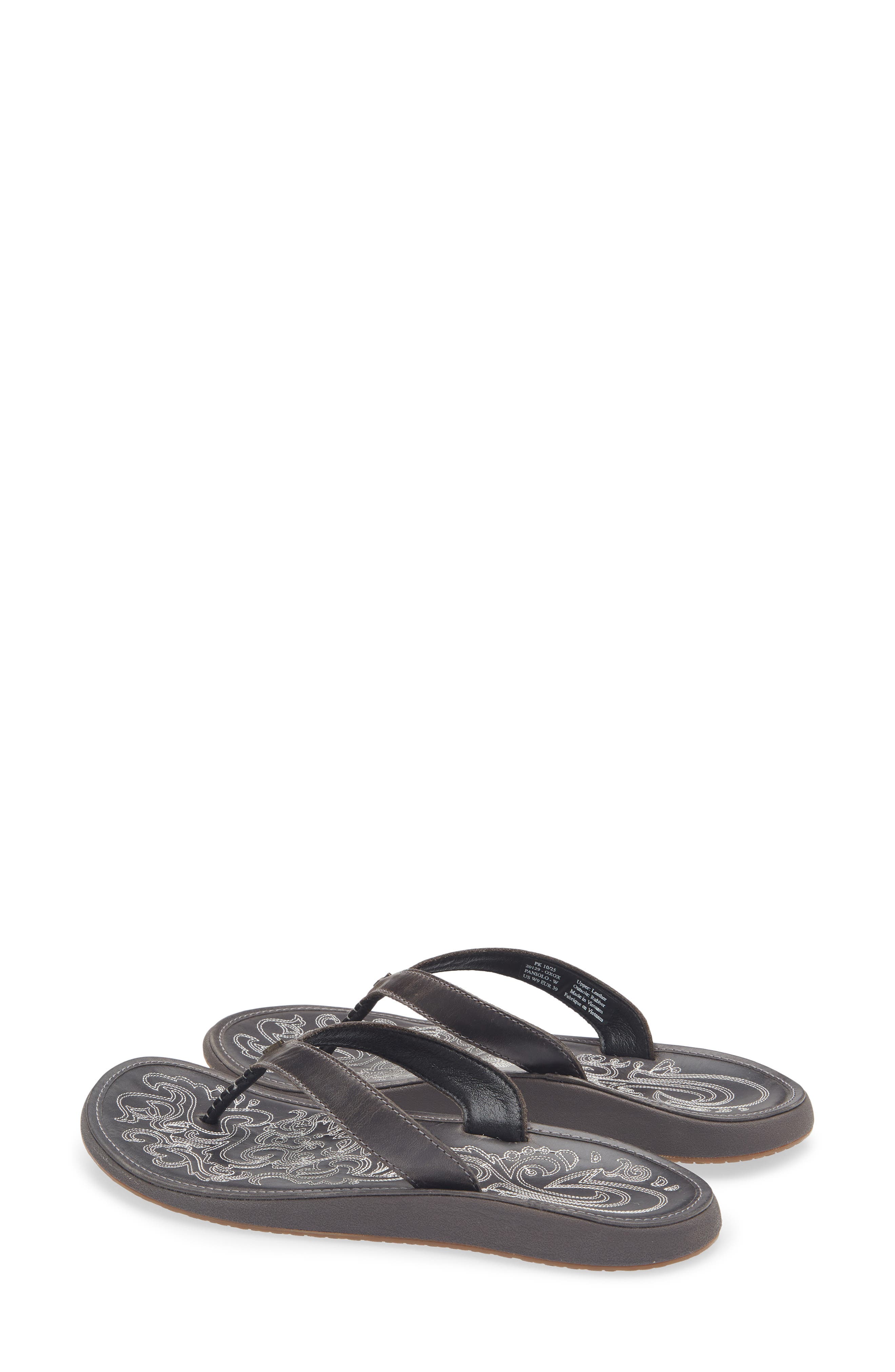 OluKai Paniolo Flip Flop, Alternate, color, Onyx / Onyx