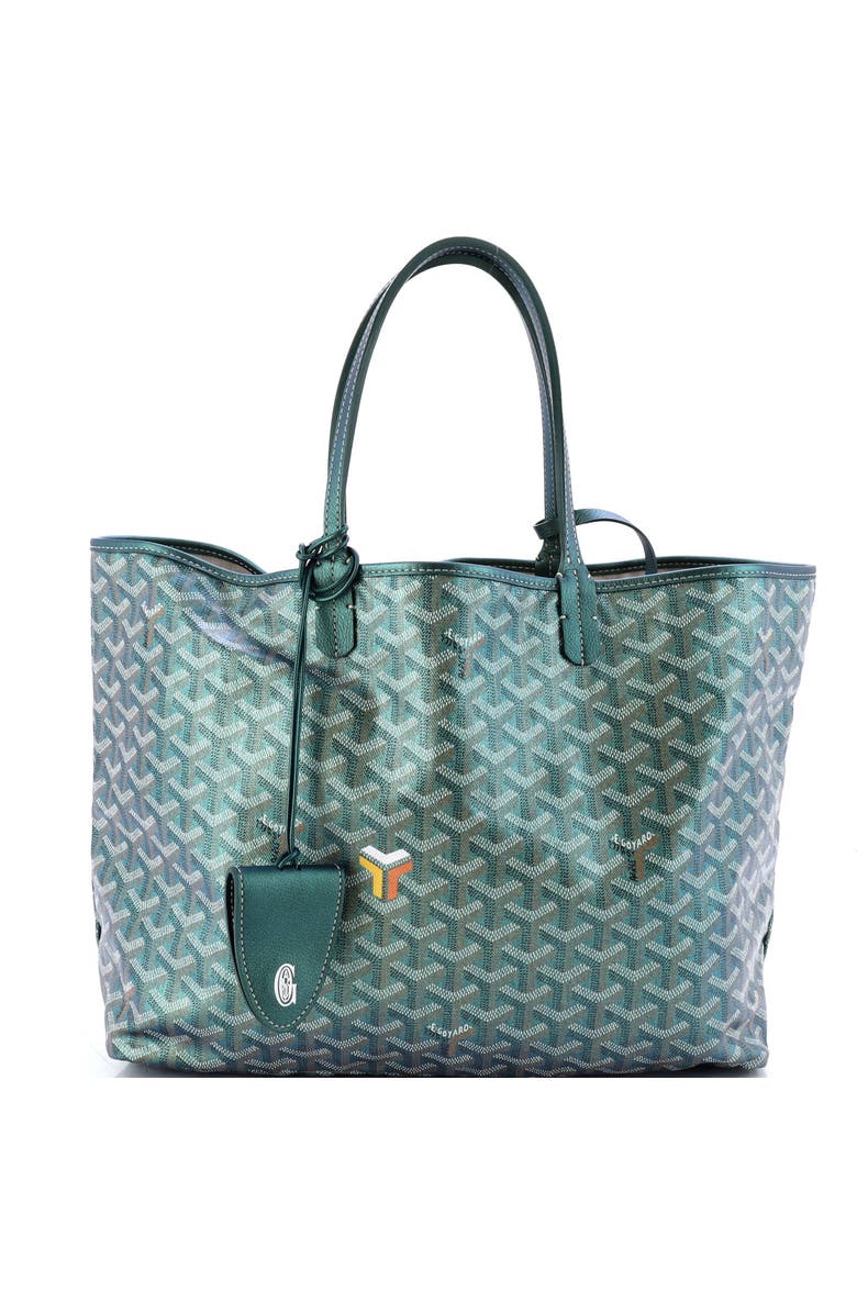 Pre-Owned Goyard Saint Louis Tote Iridescent Coated Canvas PM, Main, color, Green