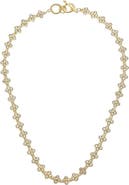 Juvell 18-Inch Cubic Zirconia Floral Link Necklace